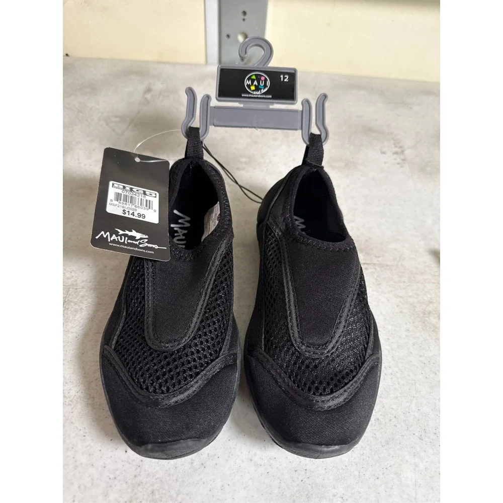 Maui & Sons Tide Kids' Comfortable Fit Water Shoes - Black, Size 12